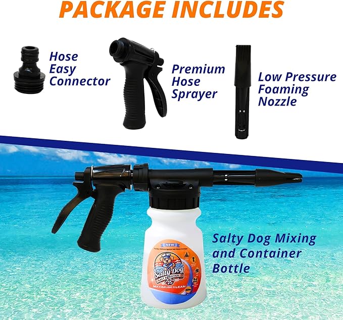 D Vein Salty Dog Salt Cleaner- All-Purpose Salt Remover for Boats, Cars, Houses & More | Eco-Friendly, Safe for All Surfaces | Easy-to-Use Solution for Salt & Grime Removal