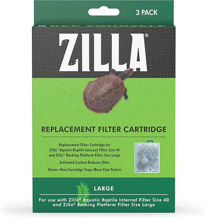 Zilla Reptile Pet Terrarium Water Filter Replacement Cartridge, Large,3 Count (Pack of 2)
