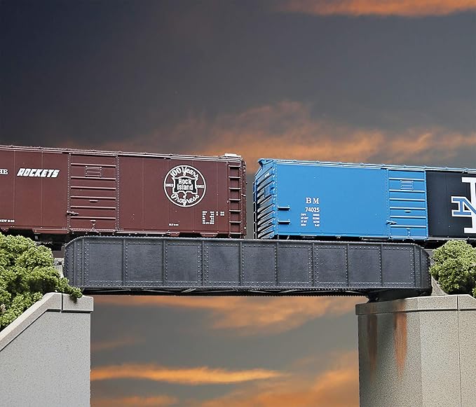 Walthers Cornerstone HO Scale Model 50' Single-Track Railroad Through Girder Bridge - Kit