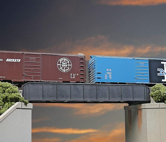 Walthers Cornerstone HO Scale Model 50' Single-Track Railroad Through Girder Bridge - Kit