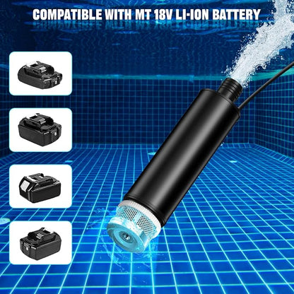 Water Transfer Pump Compatible with Makita 18V Battery, 635GPH 12V Submersible Water Pump with Sediment Filters, for Pool Draining, Garden, Pond, Deep Well (Tool Only)