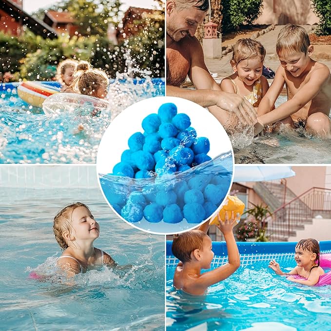 Redcoutt 1.5 Lbs Pool Filter Balls for Sand Filter, Reusable Eco-Friendly Filter Media for Sand Filter Pump, Replaces 50lbs Pool Filter Sand, Long-Lasting for Several Seasons