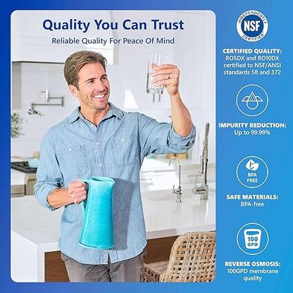 Express Water Reverse Osmosis Ultraviolet Water Filtration System – 100 GPD (Modern Brushed Nickel Faucet)