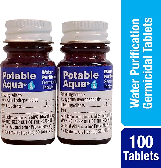 Ready America 72 Hour 4 Person Emergency Kit + Potable Aqua Water Purification Tablets