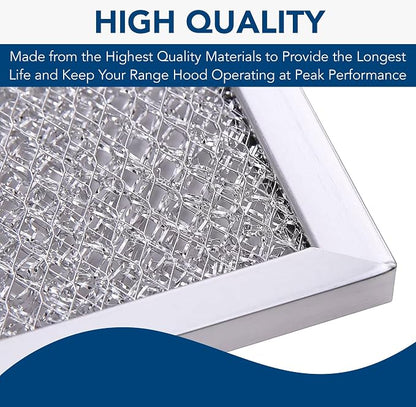 Broan-NuTone Aluminum Filter for QT20000 Series Range Hoods, Kitchen Exhaust Grease, Stove Hood Vent Air Filter (Pack of 4)