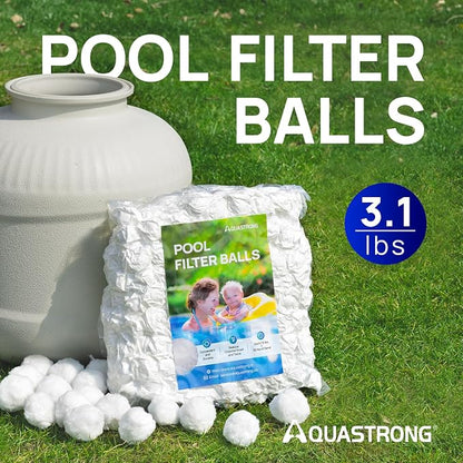 AQUASTRONG Pool Filter Balls for Sand Filters, 3.1 lbs Reusable Pool Sand Filter Balls (Replaces 100 lbs of Sand), Efficient Water Filtration Pool Filter Balls for Swimming Pools, Filter Pumps