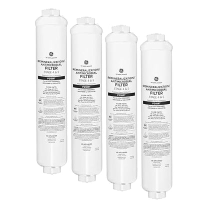 GE Reverse Osmosis Under Sink Remineralization & Replacement Filter, Fits GE GXRV40TBN, GXRQ18NBN, GNRQ18NBN Filtration Systems, Replace Every 12 Months, FQ18RT (Pack of 4)