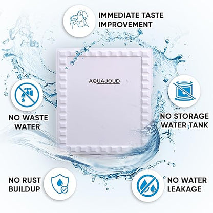 Tankless Slim Under-Counter Water Filter System 5-Stage Filtration Removes Odor & Chlorine, Includes Chrome Faucet - Ideal for Under Sink, Refrigerators, Coffee & Ice Makers