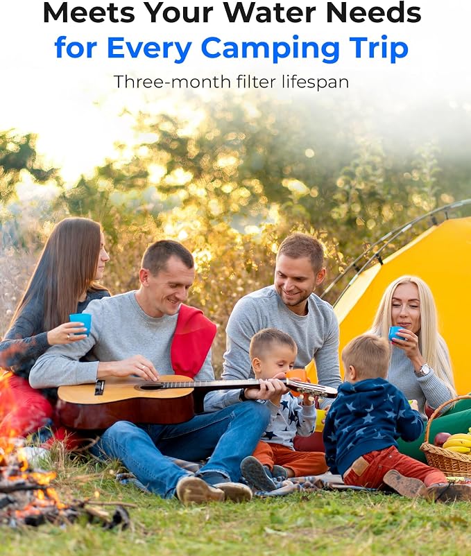 Waterdrop RV Inline Water Filter, Garden Hose and Camper Water Filter | Reduces Chlorine, Odor, Bad Taste and Sediment in Drinking Water, NSF/ANSI Certified, with Flexible Hose Protector, 2 Pack