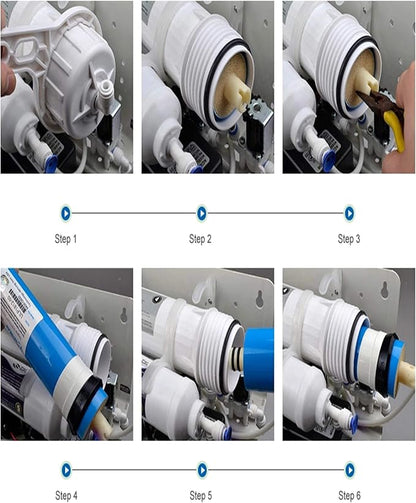 Compatible with FX12M and FX12P, Water Filter Replacement Cartridge Compatible GE RO Set GXRM10RBL GXRM10G Reverse Osmosis Systems, 2x Carbon Filters, 1x 50GPD RO Membrane Filter