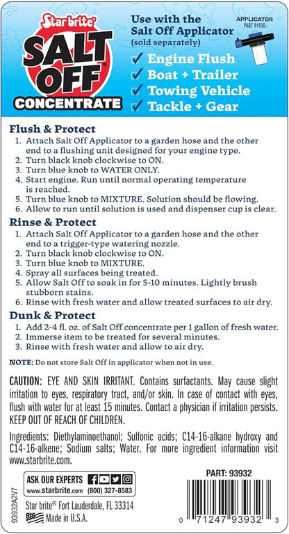 STAR BRITE Salt Off Concentrate - Ultimate Salt Remover Wash & Marine Engine Flush for Boats, Vehicles, Trailers, and More - 32 OZ (093932)