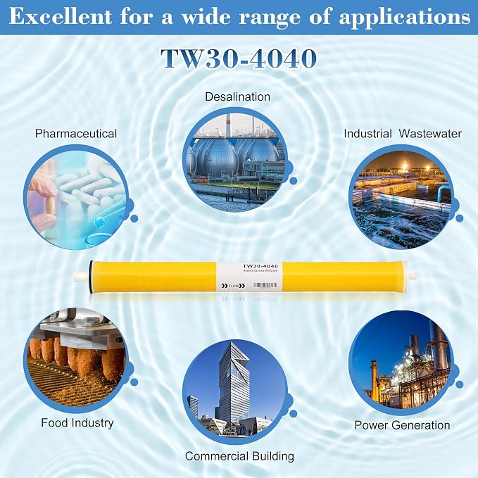TW30-4040, Filmtec TW30 4040 for DOW Filmtec Membrane Replacement, 2400 GPD, Desalination Rate 99.5%, TDS≤5000PPM, Membrane TW30-4040 for Desalination, Commercial, Industrial
