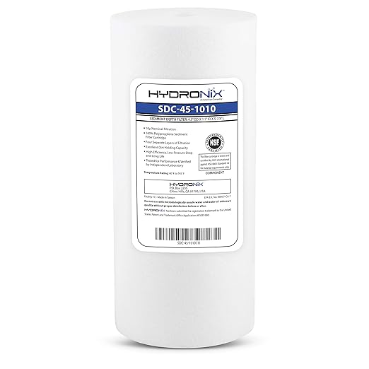 Hydronix SDC-45-1010 Whole House or Commercial NSF Polypropylene Sediment Water Filter Cartridge 4.5" x 10" - 10 Micron
