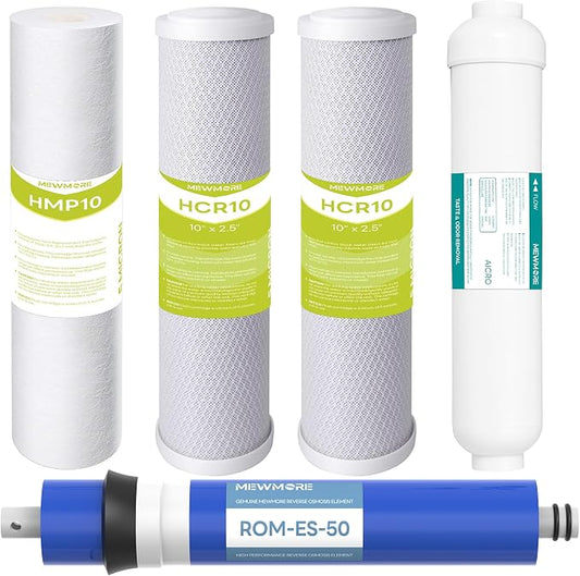 5 Stage 50 GPD RO Water Filter Replacement Set, Fit for APEC Reverse Osmosis System (Essence & Ultimate Series), 1/4" Output