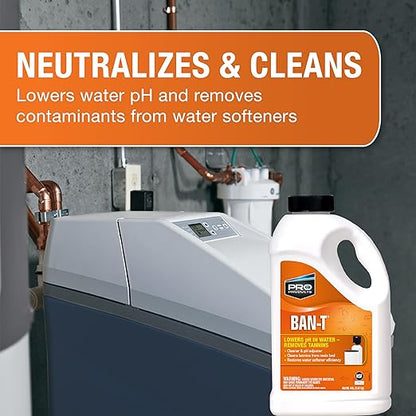 Ban-T Alkaline Water Neutralizer and Cleaner – Water Softener Tannin and Iron Removal Cleaner - Removes Hard Water Deposits, Lime Scale, Iron Staining – Restores Water Softener Efficiency