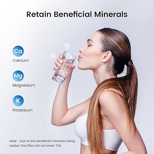 Waterdrop CFF-02 Alkaline Water Filter Replacement for Waterdrop WD-CTF-03/CTF-04, Up PH 1.5 to 2.5, Multi-Stage Water Filter, Reduces Heavy Metals, Bad Taste and Up to 99% of Chlorine