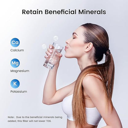 Waterdrop CFF-02 Alkaline Water Filter Replacement for Waterdrop WD-CTF-03/CTF-04, Up PH 1.5 to 2.5, Multi-Stage Water Filter, Reduces Heavy Metals, Bad Taste and Up to 99% of Chlorine