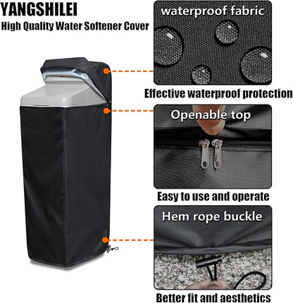Water Softener Cover for WHES30E/WHES40E Grain Softener, Openable top Easy to use Removal-free installation for UV Dust protection of Water Softener Housings Outdoor or indoor (Black)