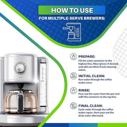 Coffee Machine Descaler Tablets – 24 Count, Coffee Maker Cleaner Tablets Compatible with All Major Brands Including Breville, Nespresso, Keurig, Ninja, Philips,Miele, Delonghi & more
