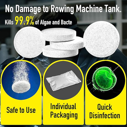 Water Purification Tablets for Rowing Machines | Safe & Eco-Friendly Tank Cleaner for Fresh, Odor-Free Water | Easy-to-Use Cleaning Solution for All Water Rowers (4)