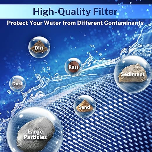 PureDrop PDR-ARB50WSP Spin Down Sediment Water Filter, Auto Flushing Module with Touch-Screen, Reusable Whole House Sediment Filter for Well Water w/Scraper, 50-Micron Prefilter Filtration System