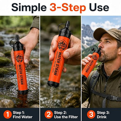Water Filter Straw, 5PCS | Emergency Water Filter, 1500 Liters/396 Gallon, Camping, Hiking, Survival