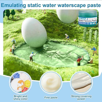 50ml Water Scenery Paster, Paint Mediums & Additives, Water Effect Paste, Suitable For Rivers, Oceans, Lakes, Static Scenes - Model For Aquariums (Lake Color)