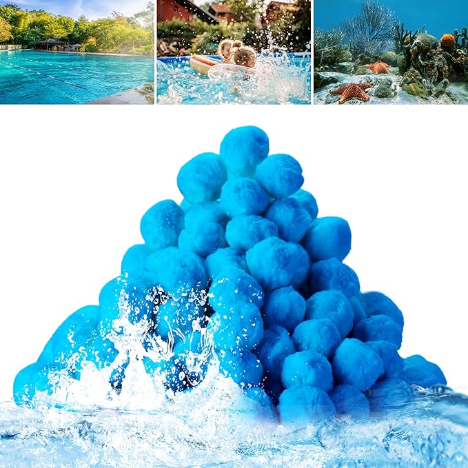 Redcoutt 4.6 Lbs Pool Filter Balls for Sand Filter, Reusable Eco-Friendly Filter Media for Sand Filter Pump, Replaces 150lbs Pool Filter Sand, Long-Lasting for Several Seasons