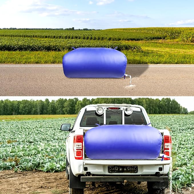 Heavy-Duty Water Storage Bladder - 264.2Gal/1000L with Stainless Steel Fittings, Leak-Proof & Durable Cistern – Portable Tank for Emergency, Farming, Camping, and RV Use