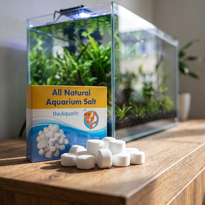 Premium Aquarium Salt, Aquarium Salt Freshwater Tablets for Aquarium Water Treatments Essential Supplies (20 Tablets)
