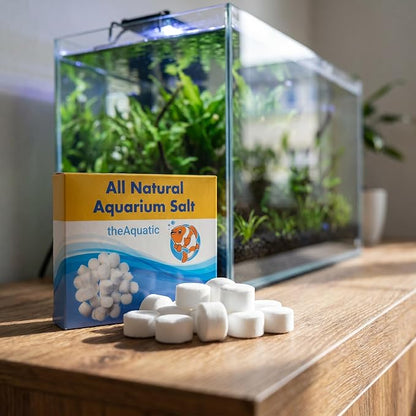Premium Aquarium Salt, Aquarium Salt Freshwater Tablets for Aquarium Water Treatments Essential Supplies (20 Tablets)