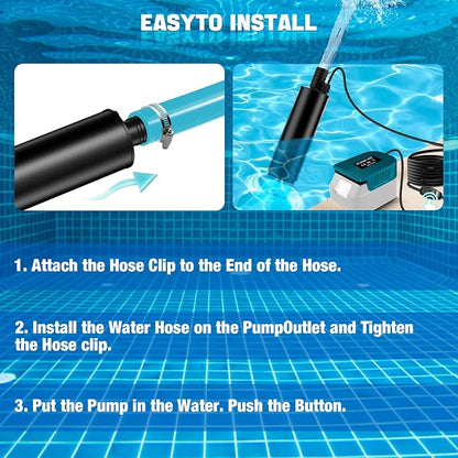 Portable for Makita 18V Water Pump, 500GPH/635GPH Cordless Submersible Pump with Filter, for Garden/Tank/Pool/Deep Well Draining (Tool Only)