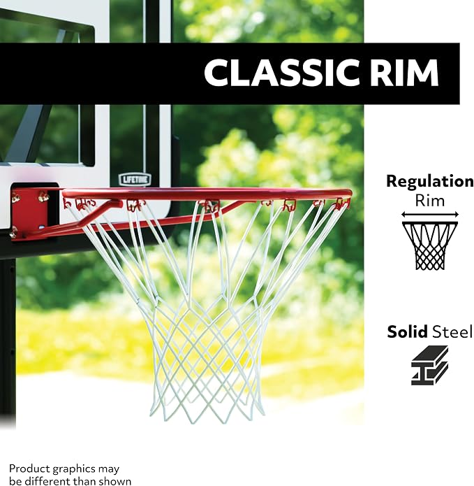 Lifetime NBA New York Knicks Championship Edition Portable Basketball Hoop, Adjustable Height 7.5-10 Ft, 44 Inch Shatterproof Fusion Backboard, Base with Wheels