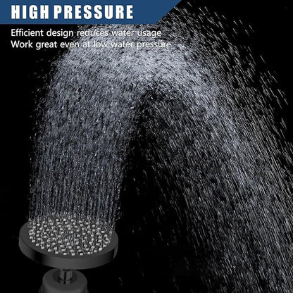 Filtered Shower Head with Extension Arm, High Pressure Rain Showerhead Filter Set for Hard Water Removes Chlorine and Harmful Substances (Matte Black)