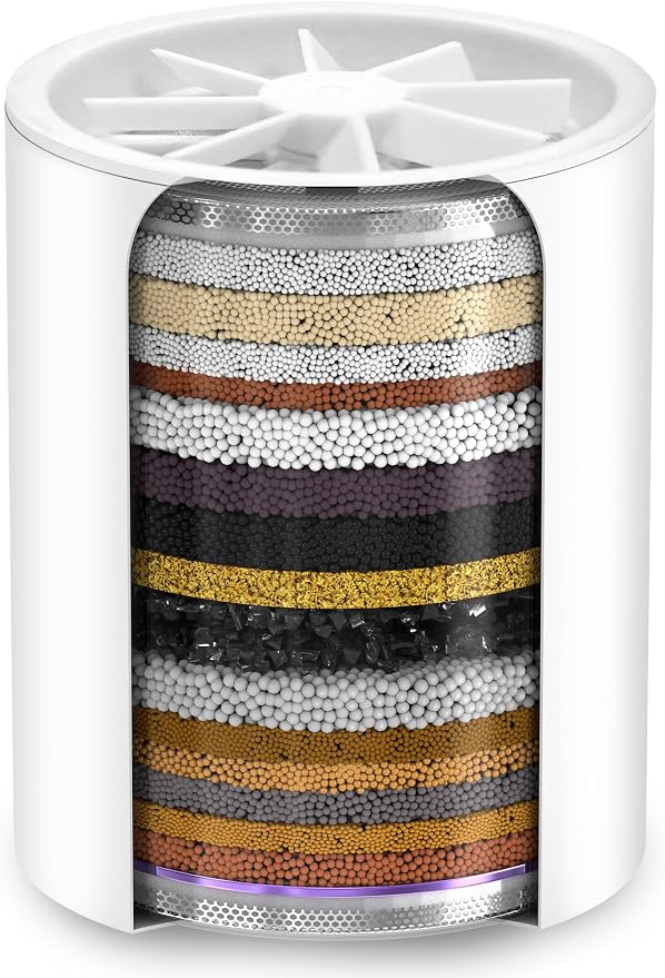 AquaHomeGroup 20-Stage Premium Shower Filter Replacement Cartridge with Spin Propeller (No Housing) - Water Filter Refill Compatible with Any Shower Filter of Similar Design 15 and 20 Stages