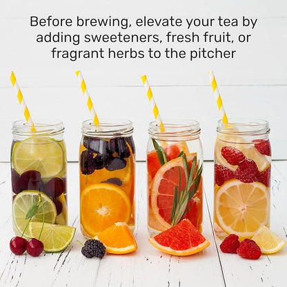 Homecraft 3-Quart Iced Coffee and Tea Maker with Filter Basket, Flavor Enhancer, Adjustable Brew Strength, Black