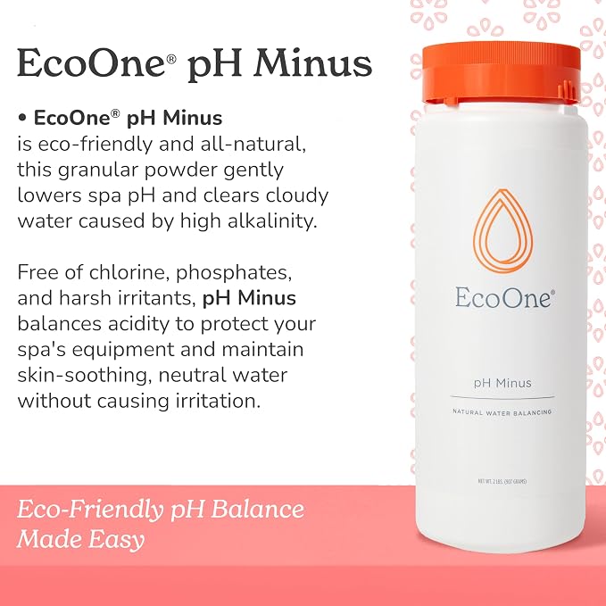 pH Minus by EcoOne | Natural Water Alkalinity Decreaser for Hot Tub & Pool Application | Chlorine-Free, Phosphate-Free Pool Alkaline-level Decreaser | Decreases Alkalaic Levels & Neutralizes pH, 2 Lbs
