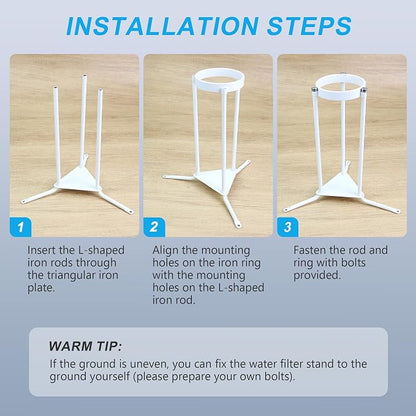 Upgraded RV Water Filter Stand with Triple-Prong Base, RV Filter Holder for Soft Soil & Hard Concrete Surfaces, Enhanced Stability & Anti-Kink Design - 1 Pack