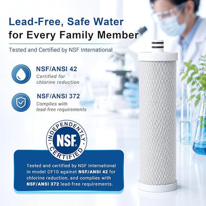 LCF Replacement Filter, Compatible with LCF-CF-01, Waterdrop Filter Replacement for WD-CTF-01 & WD-CTF-02 Systems, Replaces WD-CFF-01, 6-Stage, 𝐒𝐢𝐥𝐯𝐞𝐫 𝐈𝐨𝐧𝐬 Enhanced, 16,000 Gallons, 2-Pack