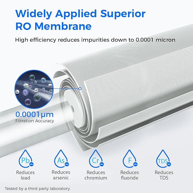 Waterdrop G3P800-RO Filter, Replacement for Waterdrop G3P800 Tankless Reverse Osmosis Water Filter, Reduce PFAS, 2-year Lifetime