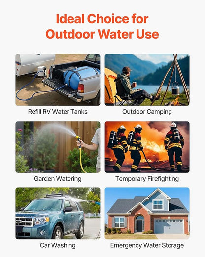 VEVOR Water Storage Bladder, 35 Gallon Large Capacity TPU Soft Water Bag, Portable & Collapsible Water Storage Containers, Leakproof & Wear-Resistant RV Waters Tank for Camping Irrigation Outdoor Use