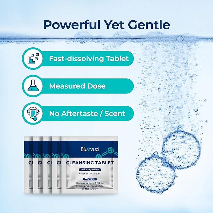 Bluevua Cleansing Kit for RO100ROPOT-Lite, Lite(UV) & Travel – Includes 5 Cleaning Tablets and Filter Accessory for Internal System Freshness Maintenance