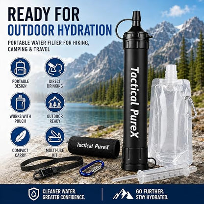 Water Filter, Capacity Emergency Water Straws (5PCS) | Lightweight, Reusable, Portable Water Filter Straw for Camping, Hiking, Travel, Biking, Survival