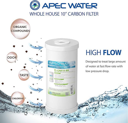 APEC Water Systems 10" Whole House High Flow GAC Carbon Replacement Water Filter (FI-CAB10-BB)