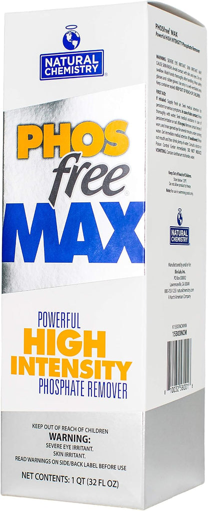 Natural Chemistry Phosfree Max, 32 oz, Single Pack | Powerful High Intensity Phosphate Remover, Fast-Acting, Treats Resident & Commercial Pools