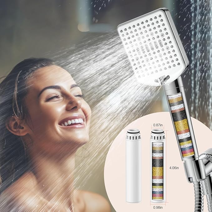 Homlord Shower Filter Replacement Cartridge for Handheld Shower Head - 2 Pack Multi Stage Water Softener Filters for Hard Water - Remove Chlorine and Harmful Substances
