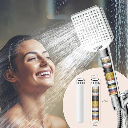 Homlord Shower Filter Replacement Cartridge for Handheld Shower Head - 2 Pack Multi Stage Water Softener Filters for Hard Water - Remove Chlorine and Harmful Substances