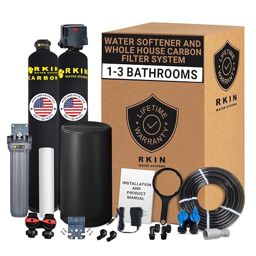 Water Softener and Whole House Carbon Filter System 1-3 Bathrooms