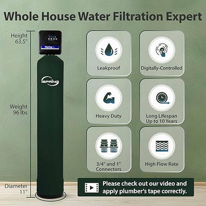 iSpring WF150K-PF Whole House Water Filter System, SGS-Tested for PFAS Removal, Reduces Chlorine & Heavy Metals, Up to 10 Years Protection