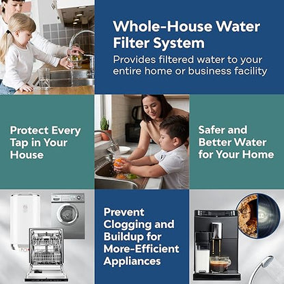 Applied Membranes Inc. 2-Stage Whole-House Water Filter System, 1-Micron and 5-Micron 4.5-Inch by 10 Fine-Sediment Filter Cartridges